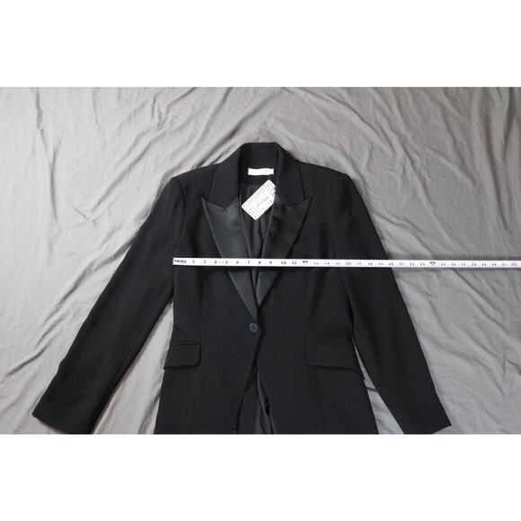 New Jonathan Simkhai Jacket Womens Sz 8 Black Tuxedo Jessie Crepe Blazer - Picture 8 of 12